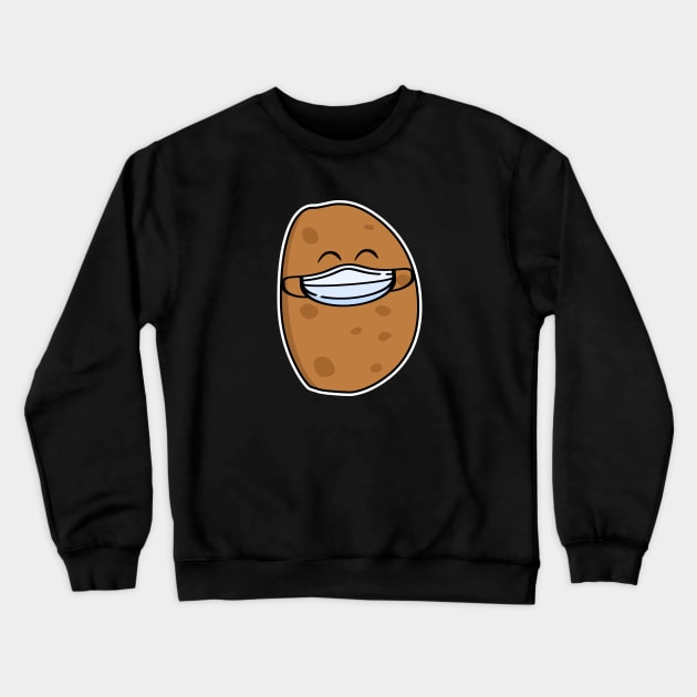 Cute Potato Wearing A Face Mask Crewneck Sweatshirt by LunaMay